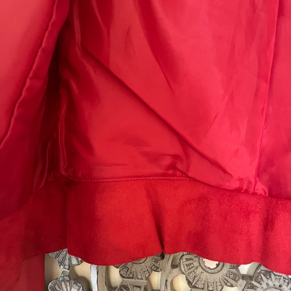 LN. Zara Red Faux Leather Jacket - Picture 7 of 8